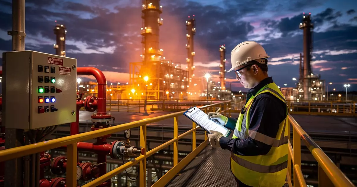 Fire protection compliance inspection at a Saudi industrial facility