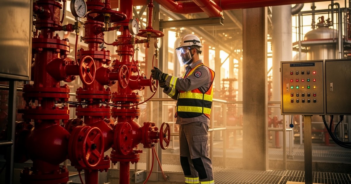 Industrial fire protection system inspection — NFPA 25 ITM for petrochemical facilities